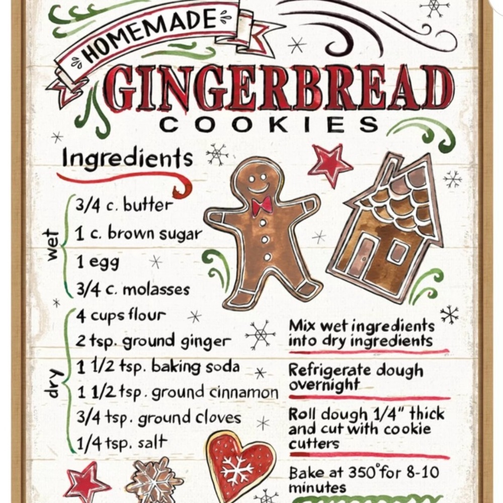 Gingerbread Cookie Recipe Sign